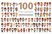 100 Professions Flat Characters