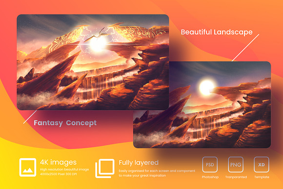Concept art canyon landscape in Illustrations - product preview 4