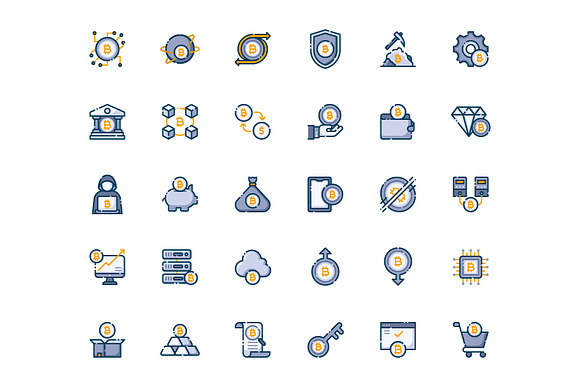 Bitcoin Filled in Server Icons - product preview 3