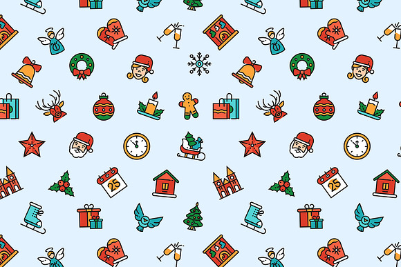 Christmas Line Icons Set + Bonuses in Christmas Icons - product preview 13