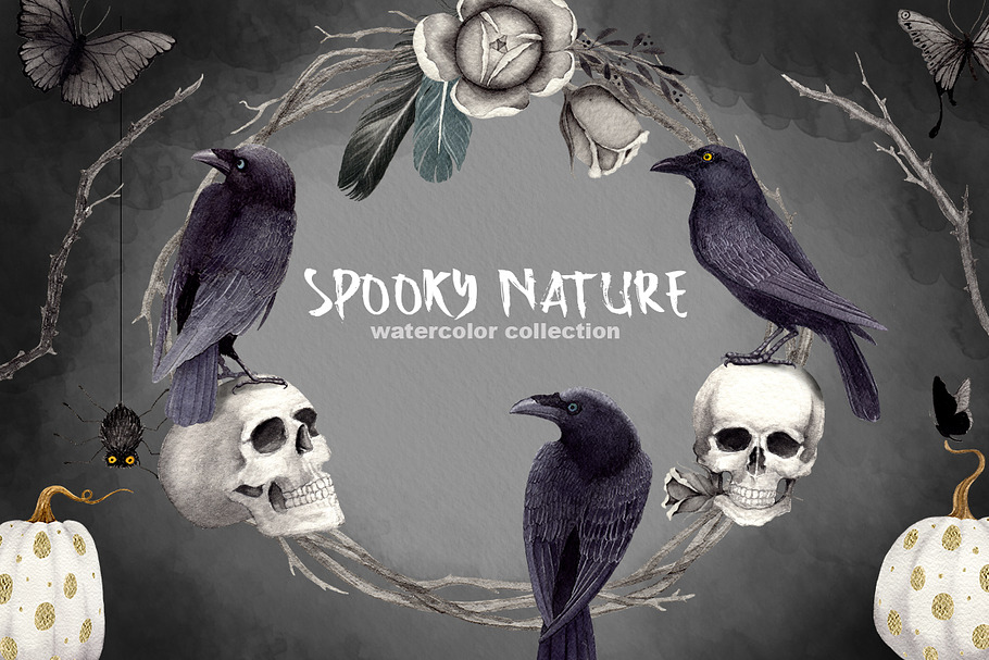 Halloween Clipart Set Spooky Nature