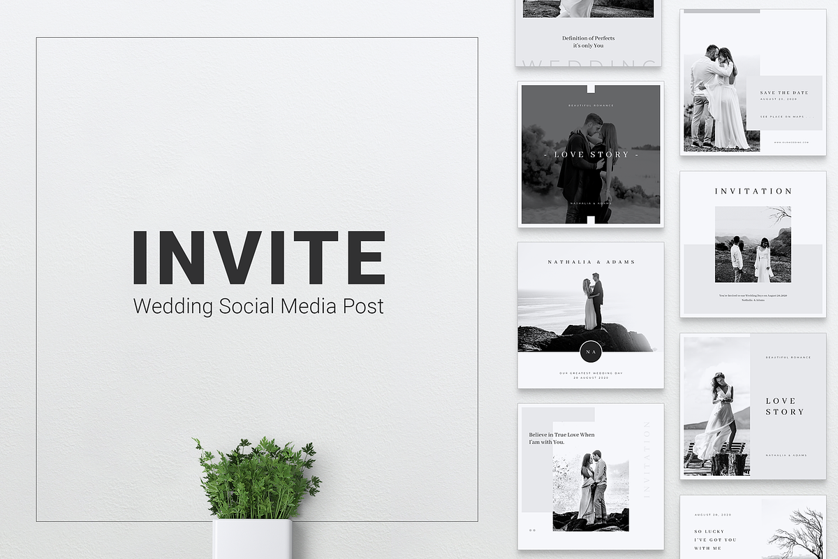 INVITE Wedding Instagram Post in Instagram Templates - product preview 8