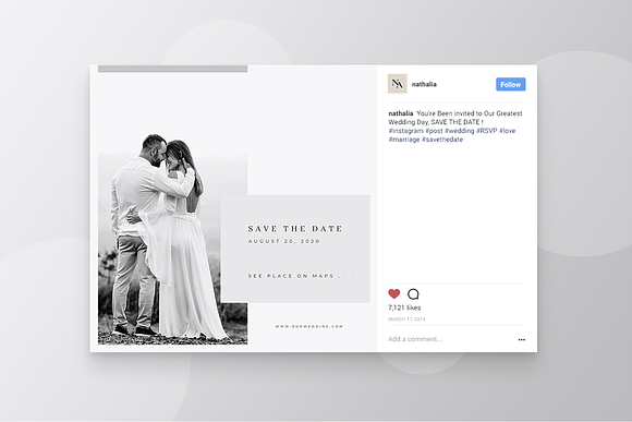 INVITE Wedding Instagram Post in Instagram Templates - product preview 3