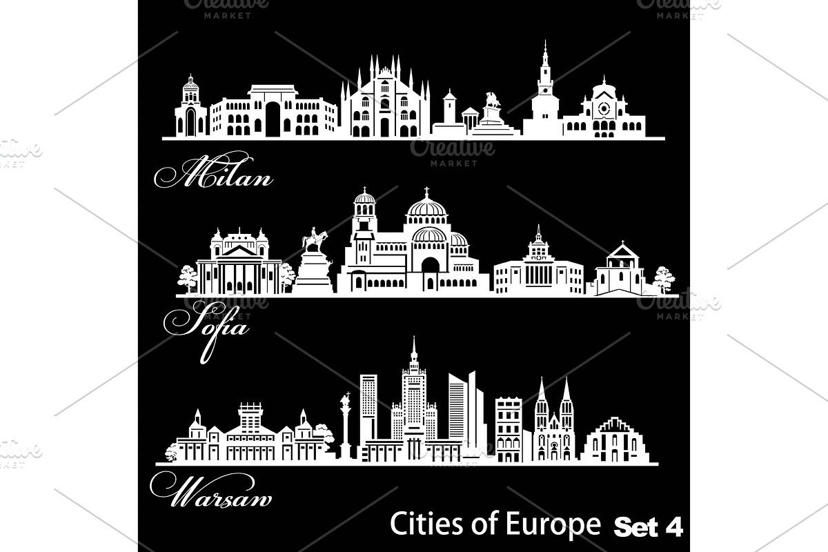 City in Europe - Sofia, Milan in Illustrations - product preview 8