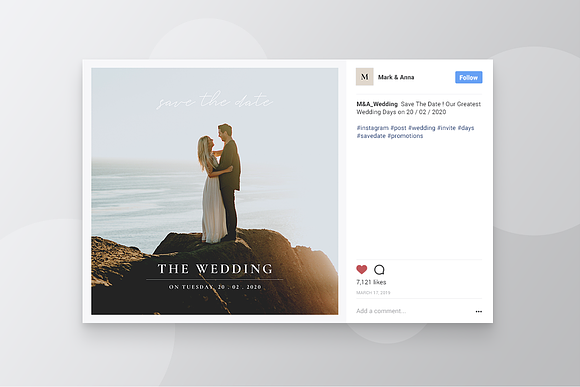 Wedding InstagramPost in Instagram Templates - product preview 3
