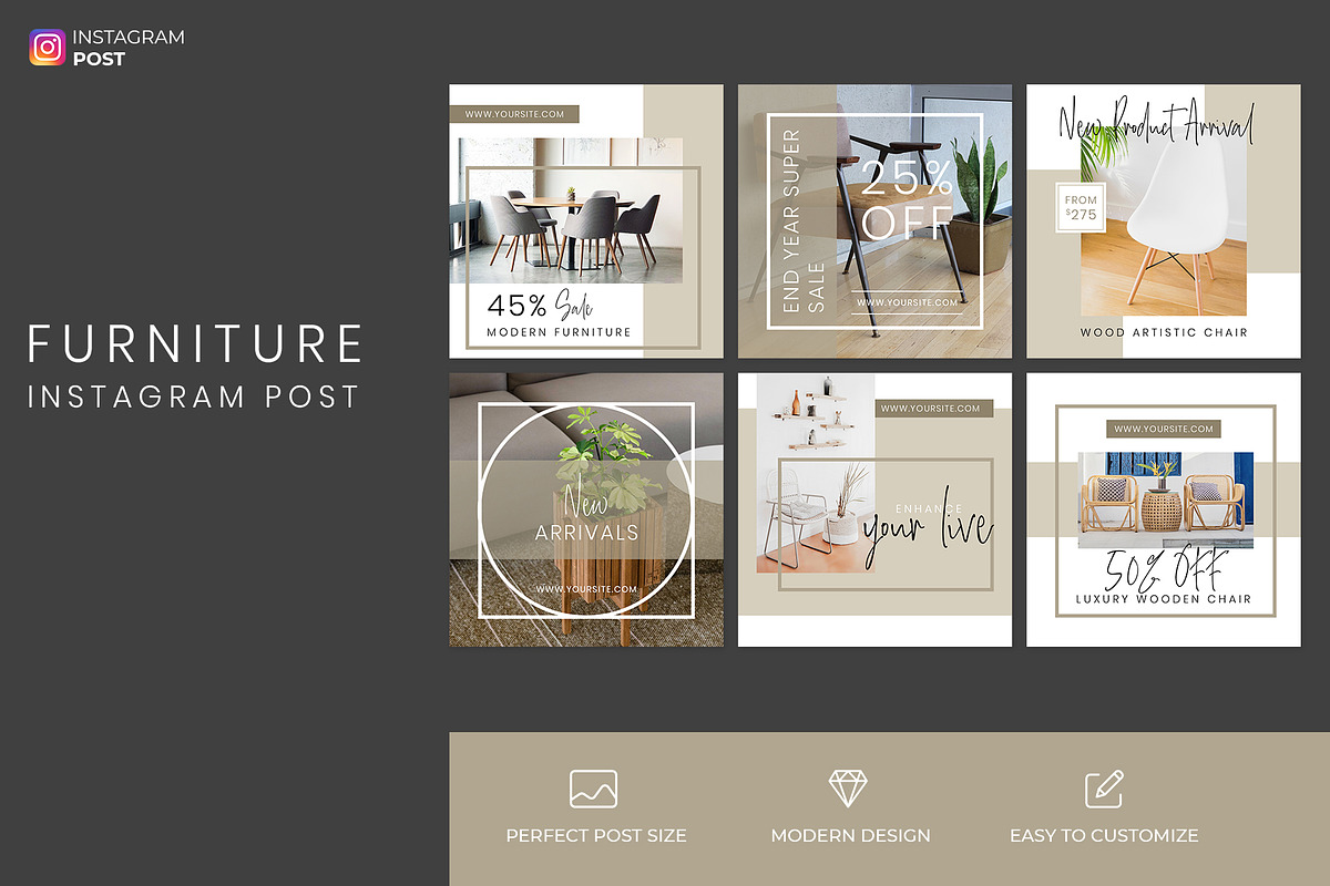 Furniture Instagram Post Template in Instagram Templates - product preview 8