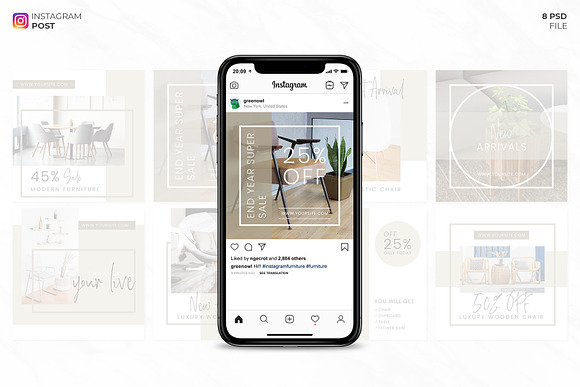 Furniture Instagram Post Template in Instagram Templates - product preview 1