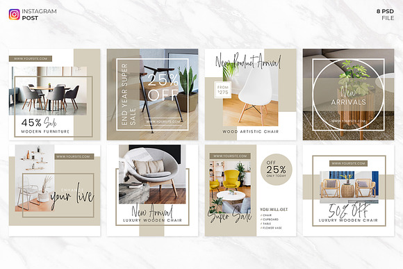 Furniture Instagram Post Template in Instagram Templates - product preview 2