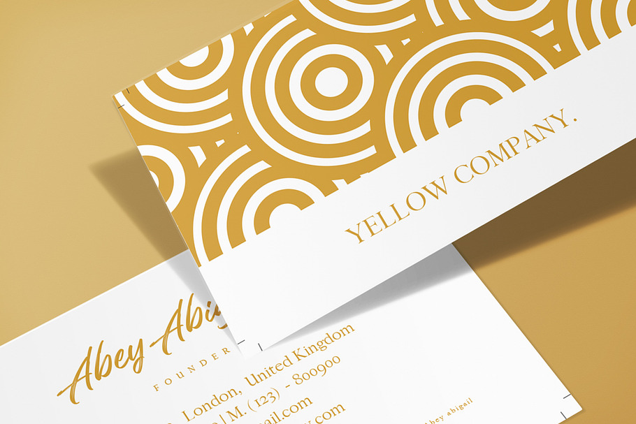 Yellow Business cards in Business Card Templates - product preview 8