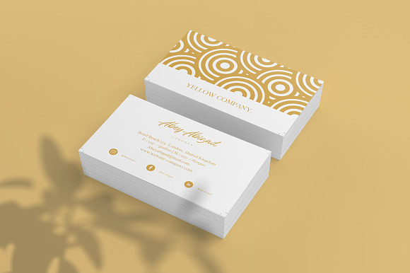 Yellow Business cards in Business Card Templates - product preview 2