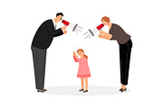 Agressive parents scream at daughter