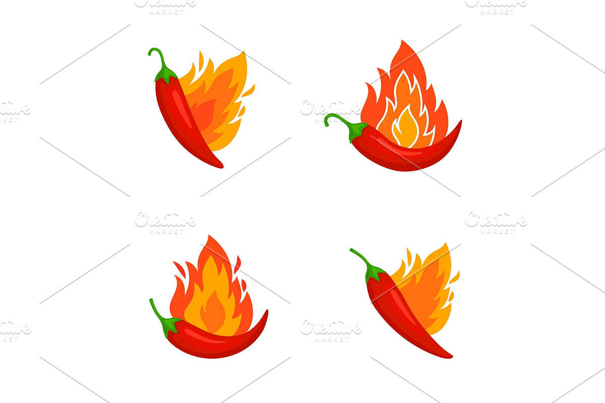 Burned chilli peppers in Illustrations - product preview 8