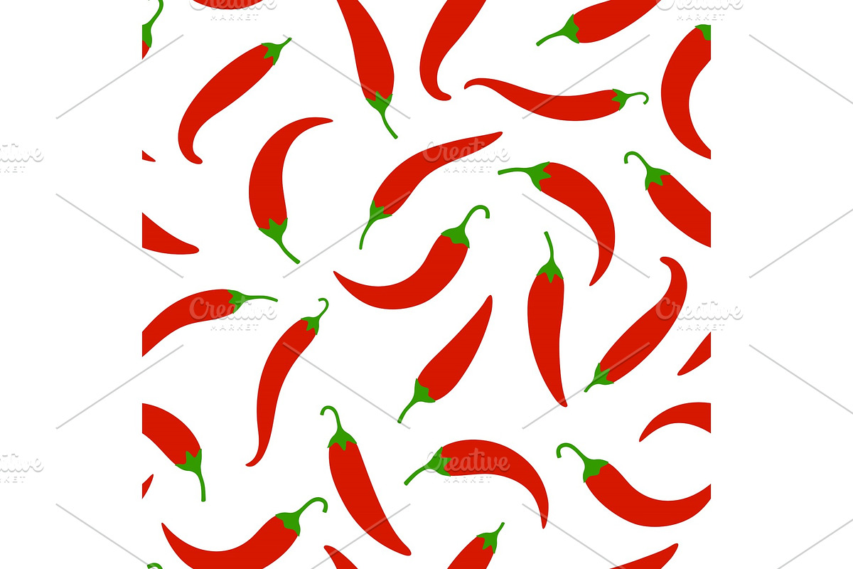 Chilli peppers seamless pattern in Illustrations - product preview 8