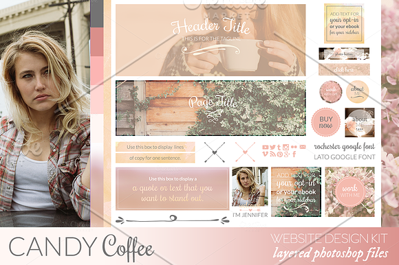 Candy Coffee Website/Blog Kit in Website Templates - product preview 2