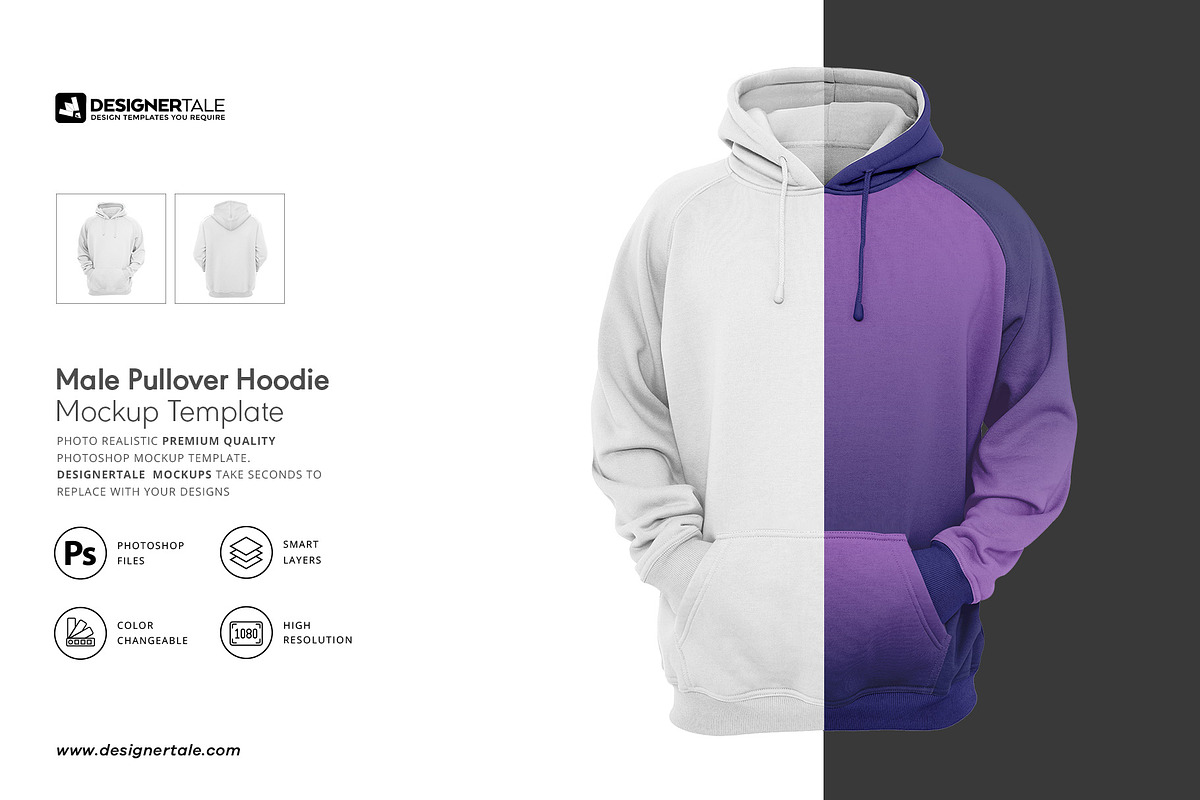 Men Hoodie Mockup in Product Mockups - product preview 8