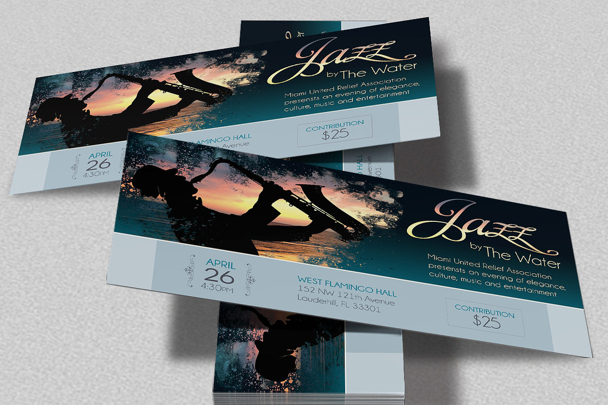 Jazz Concert Event Ticket Template in Templates - product preview 8