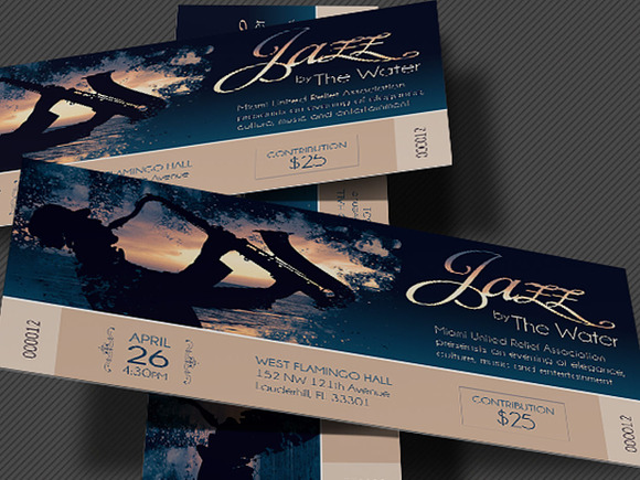 Jazz Concert Event Ticket Template in Templates - product preview 1