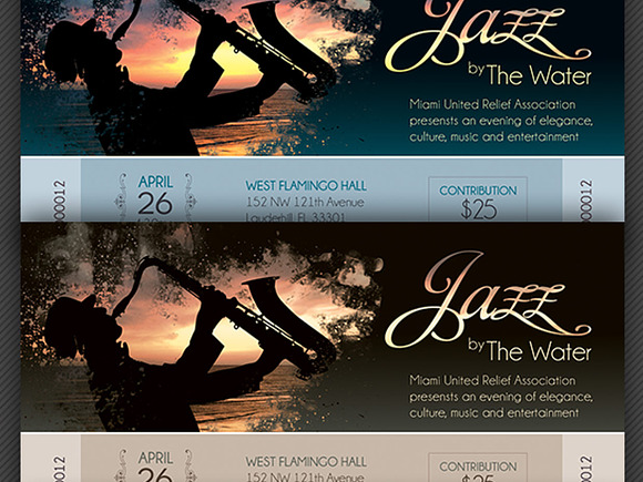 Jazz Concert Event Ticket Template in Templates - product preview 2