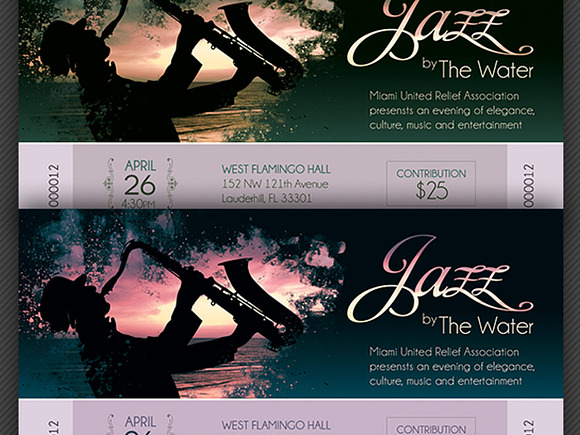 Jazz Concert Event Ticket Template in Templates - product preview 3