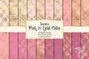 Pink and Gold Celtic Digital Paper
