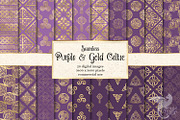 Purple and Gold Celtic Digital Paper