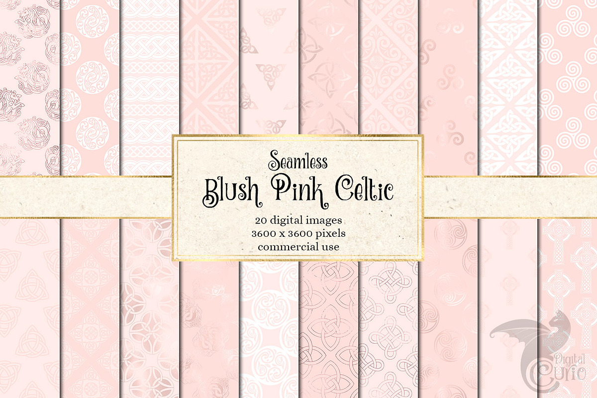 Blush Pink Celtic Digital Paper in Patterns - product preview 8