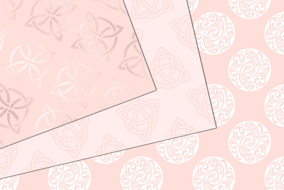 Blush Pink Celtic Digital Paper in Patterns - product preview 2