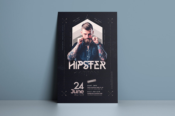 Hipster Flyer Template in Flyer Templates - product preview 1