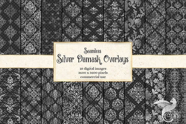 Silver Damask Overlays