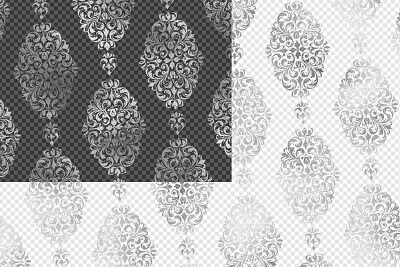 Silver Damask Overlays in Patterns - product preview 2