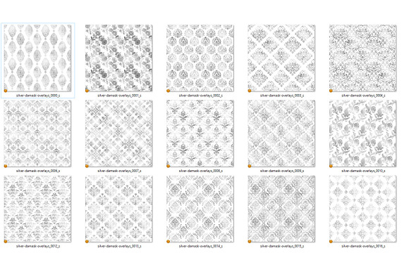 Silver Damask Overlays in Patterns - product preview 3