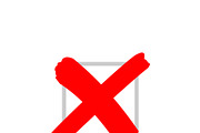 Cross sign or x mark icon. No symbol