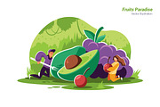 Fruits Paradise -Vector Illustration