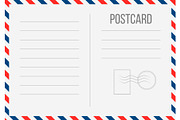 Postcard blank airmail template.
