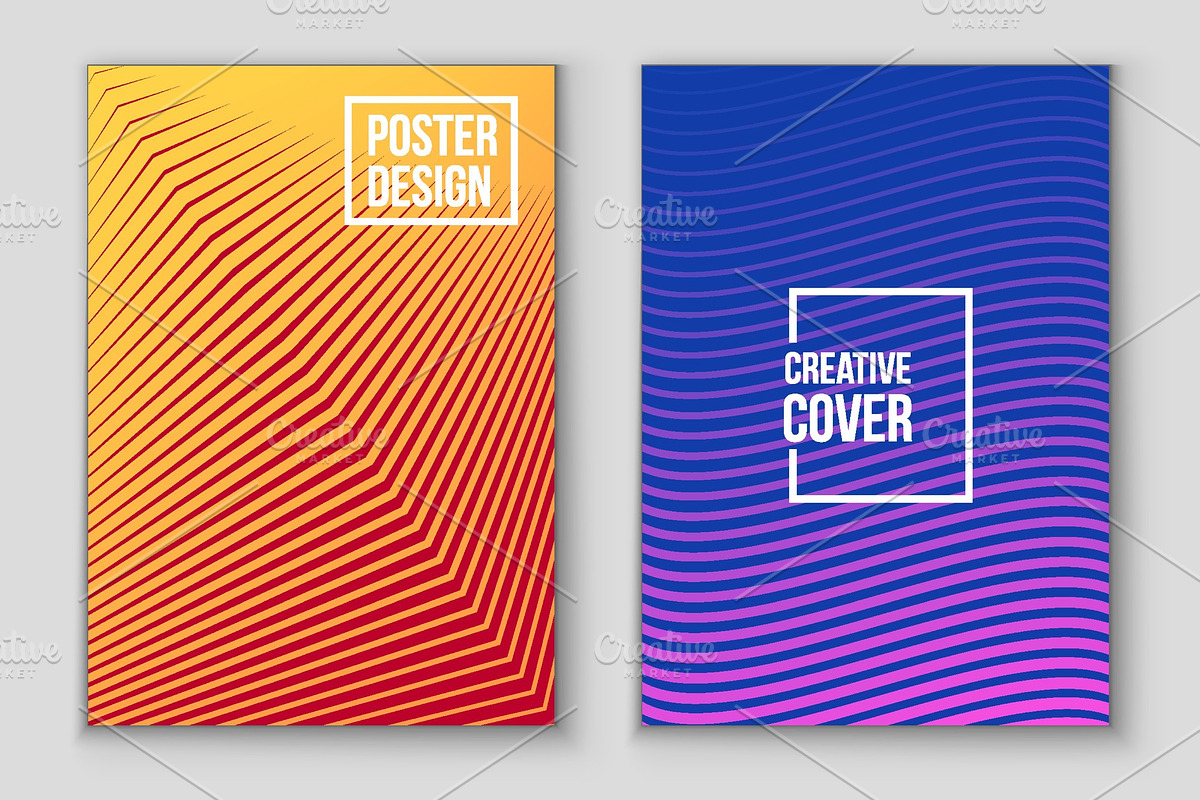 Geometric halftone gradient covers. in Illustrations - product preview 8