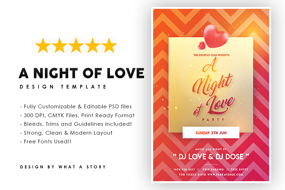 A Night of Love in Flyer Templates - product preview 8