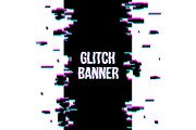 Glitch style distorted blank banner.