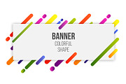 Paper card colorful shapes banner.