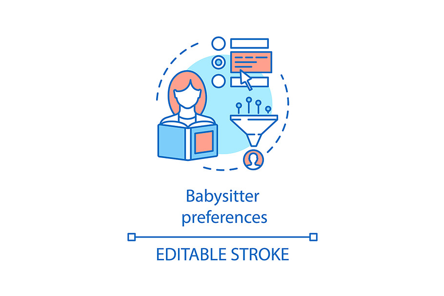 Babysitter preferences concept icon