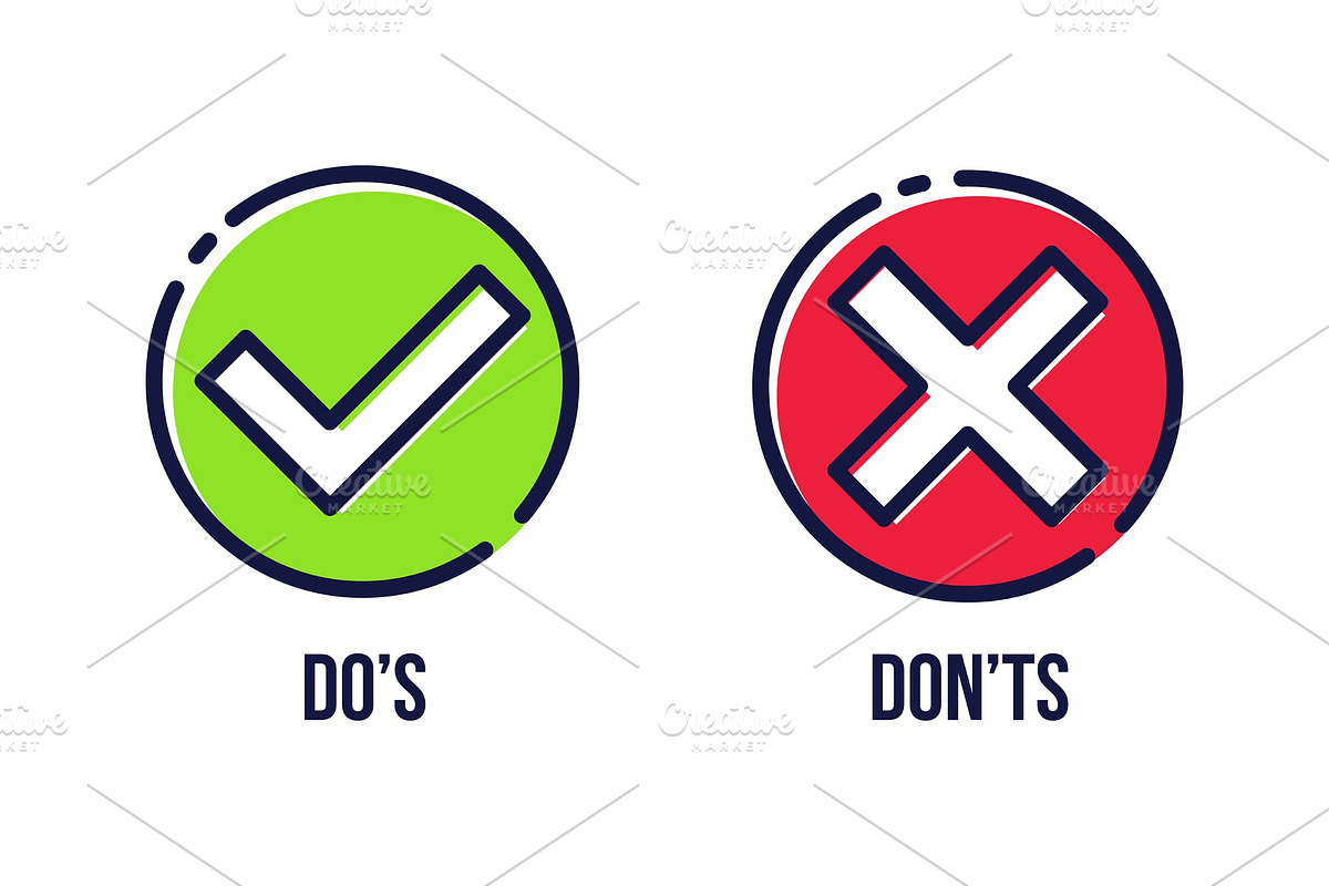 Green tick, red cross, do's, don'ts. in Illustrations - product preview 8