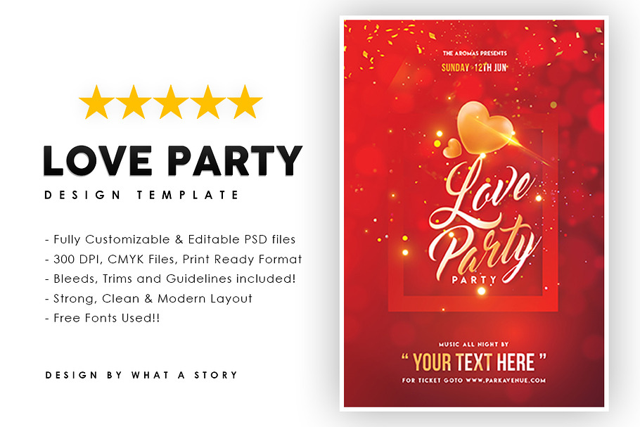 Love Party in Flyer Templates - product preview 8