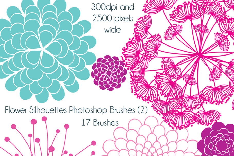 Flower Silhouettes Photoshop Brushes