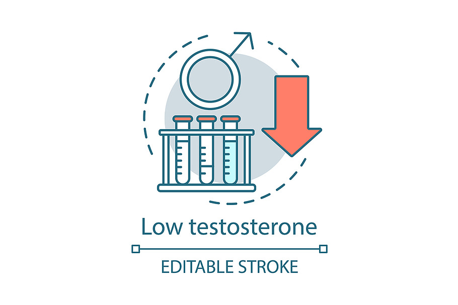 Low testosterone concept icon
