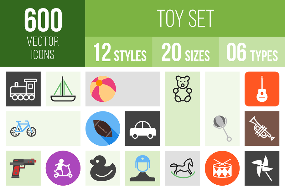 600 Toy Set Icons in Graphics - product preview 8