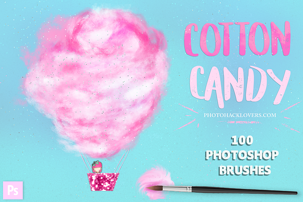 100 Cotton Candy Photoshop Brushes