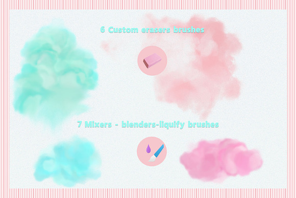 100 Cotton Candy Photoshop Brushes in Add-Ons - product preview 4