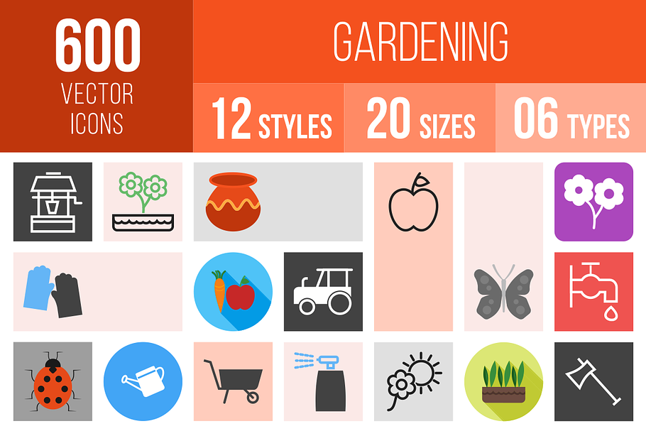 600 Gardening Icons in Icons - product preview 8