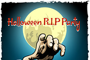 Zombie party halloween poster