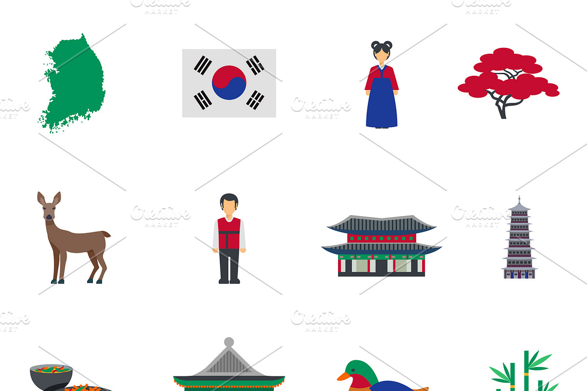 Korean traditional symbols set in Icons - product preview 8
