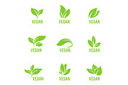 Leaves icon vector set isolated on